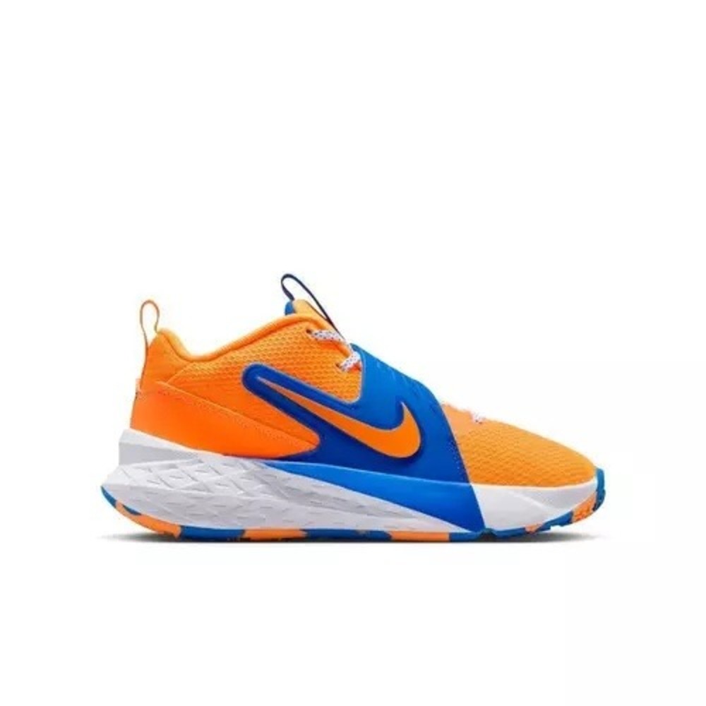 Nike Team Hustle D 10 FlyEase Kids Basketball Shoes Orange Blue DD7302-800 7Y